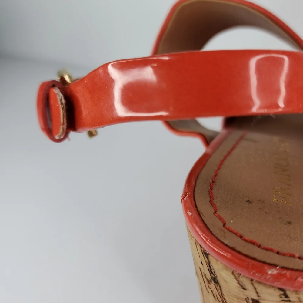 FRANCO SARTO Orange Platform Heels.